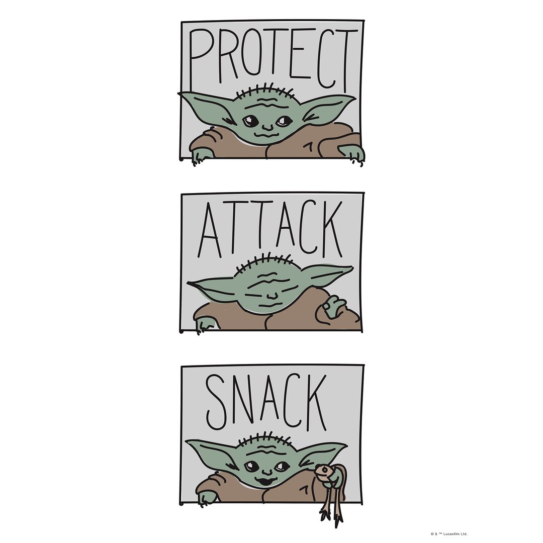 Poster Mandalorian das Kind Protect Attack Snack