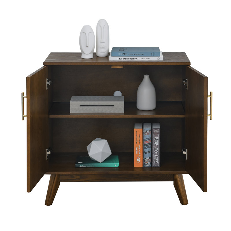 2-Door Accent Storage Cabinet with Adjustable Shelves, Walnut