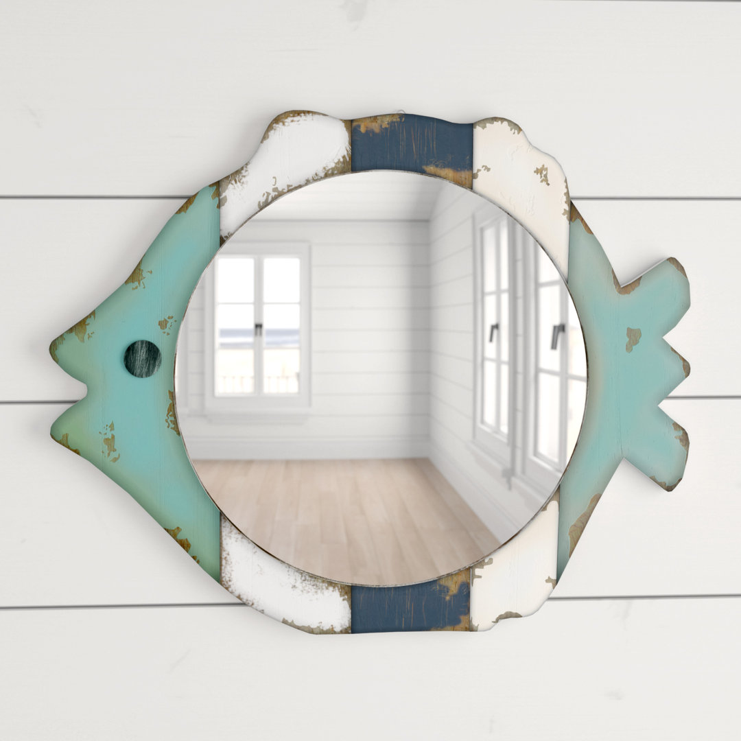 Toliver Fish Coastal Distressed Accent Mirror Highland Dunes