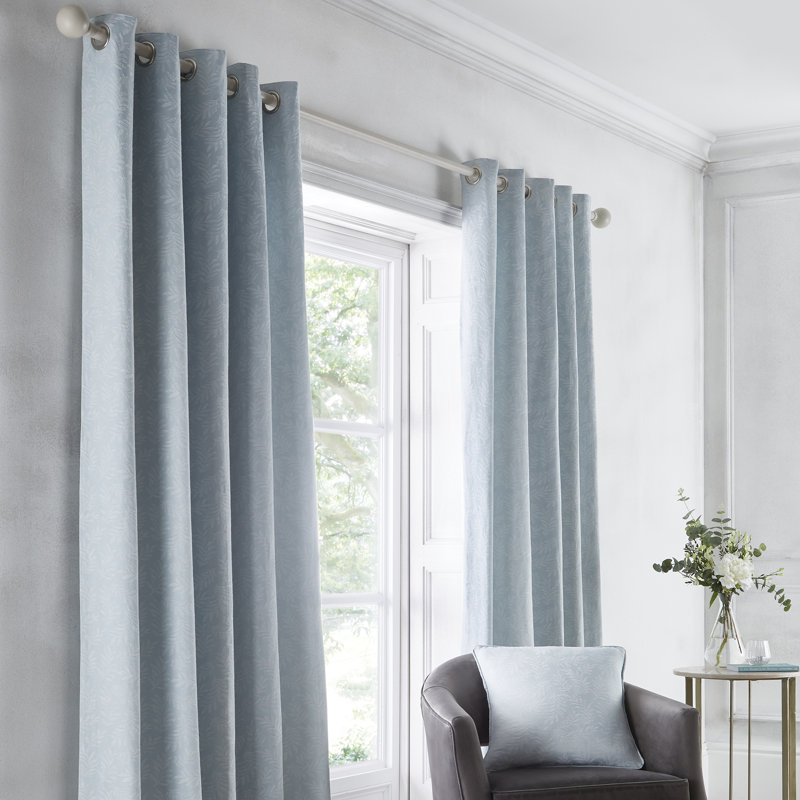 Bundine Cotton Blend Sheer Sliding Panel Pair, Duck Egg, Width 229 x Drop 229 cm