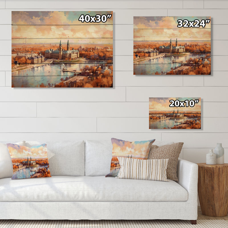 «Sunny On Ottawa River» sur bois, H 24 po x l 32 po x P 0,78 po
