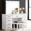 Tabouret de coiffeuse blanc avec siège rembourré