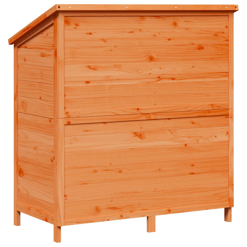 Vidaxl Garden Shed Solid Fir Wood Storage Cabinet Outdoor Modern Design Ample, Brown