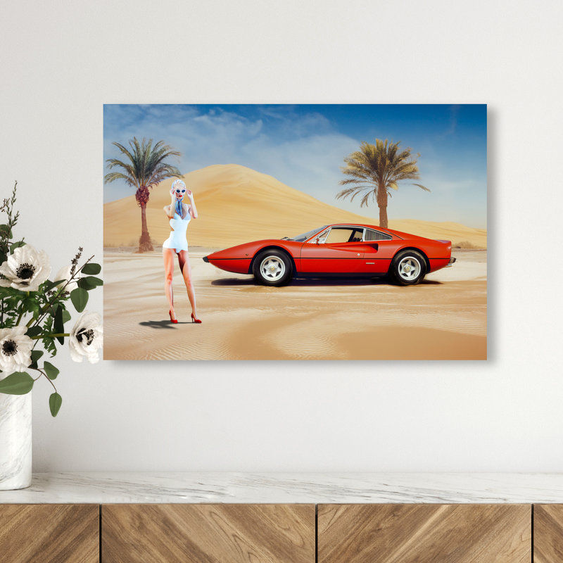 Perfect Place to Tan Canvas Transportation Print by Oliver Gal, 21"H x 31"W, White Frame