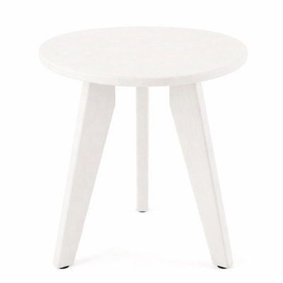 Small Round Outdoor Weather-Resistant Side Table for Patio, Porch, Deck, Pool