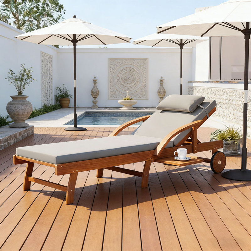 77.5" Outdoor Lounge Chairs, 1, Gray