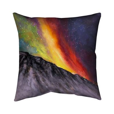 Aurora borealis in the mountain - 18"x18" Throw pillow - Poly twill - Print on demand