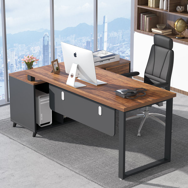 17 Stories L Shaped Desk With Cabinet Drawers & Reviews | Wayfair