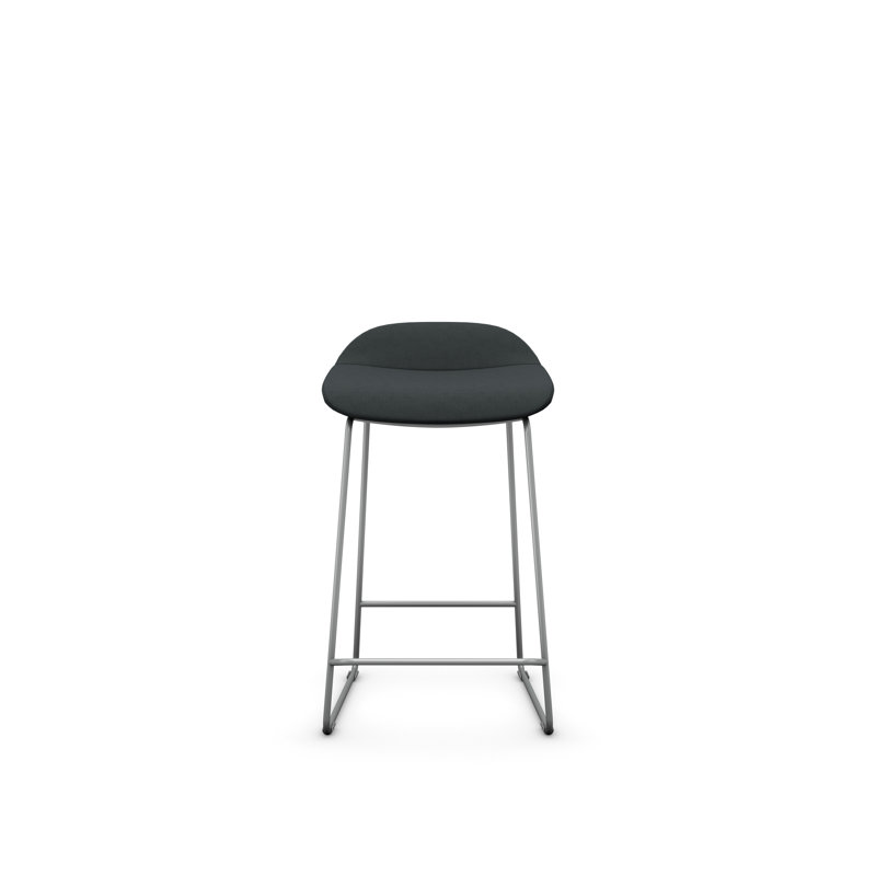 Tabouret Lilly , Argent, Polyester colombe, Tabouret de comptoir (siège d'une hauteur de 24 p