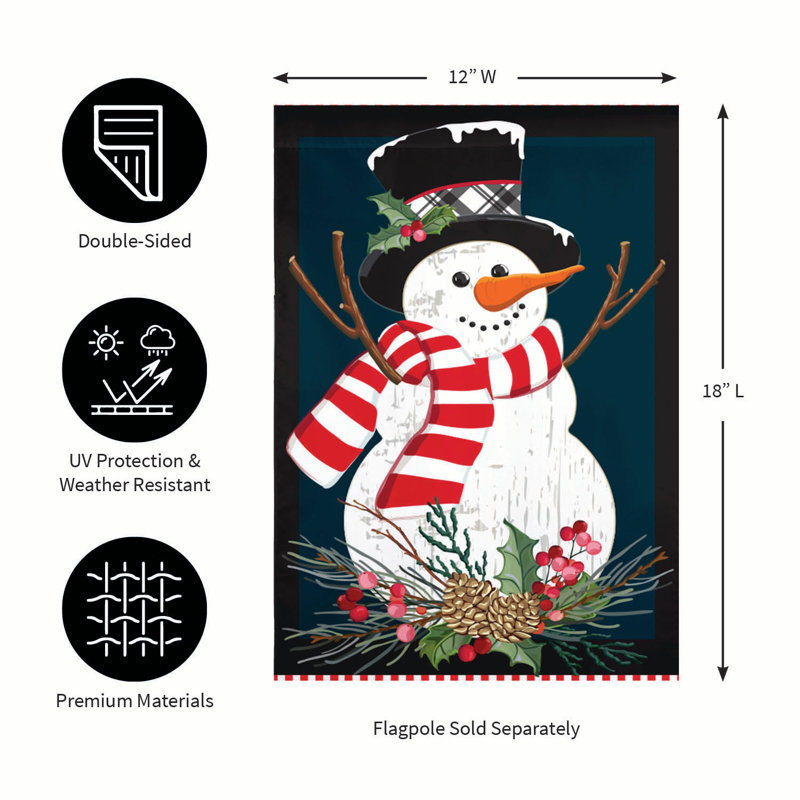 Drapeau de jardin Holly Snowman