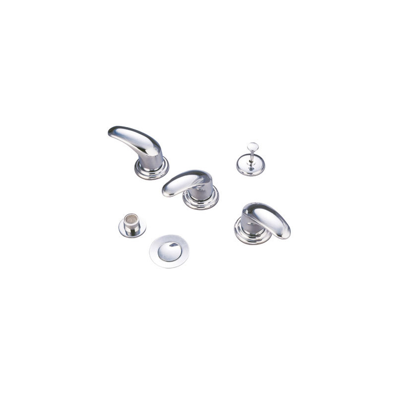 Robinet de bidet à jet vertical à poignées espacées Triple Legacy, Chrome poli