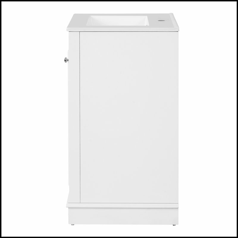 Meuble-lavabo de 20 pouces avec lavabo en céramique, ensemble de meuble-lavabo simple autoportant avec porte à fermeture douce et tablette réglable, style moderne