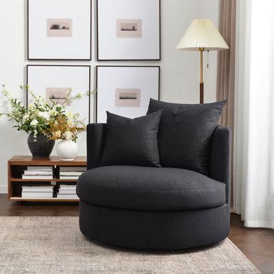 Down Filled Swivel Barrel Chair