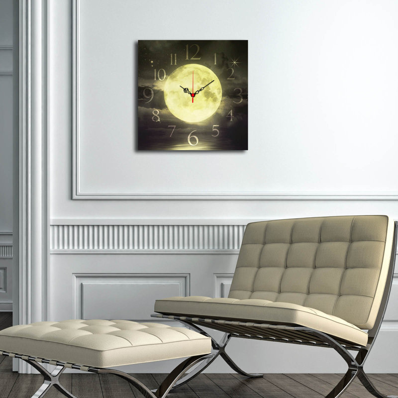 Horloge murale élégante 15,7 po x 15,7 po | 100% panneau de fibres à densité moyenne, épaisseur: 0,2 pouce | Décoration élégante pour le salon, la chambre à coucher et le bureau | Design moderne avec une esthétique minimaliste