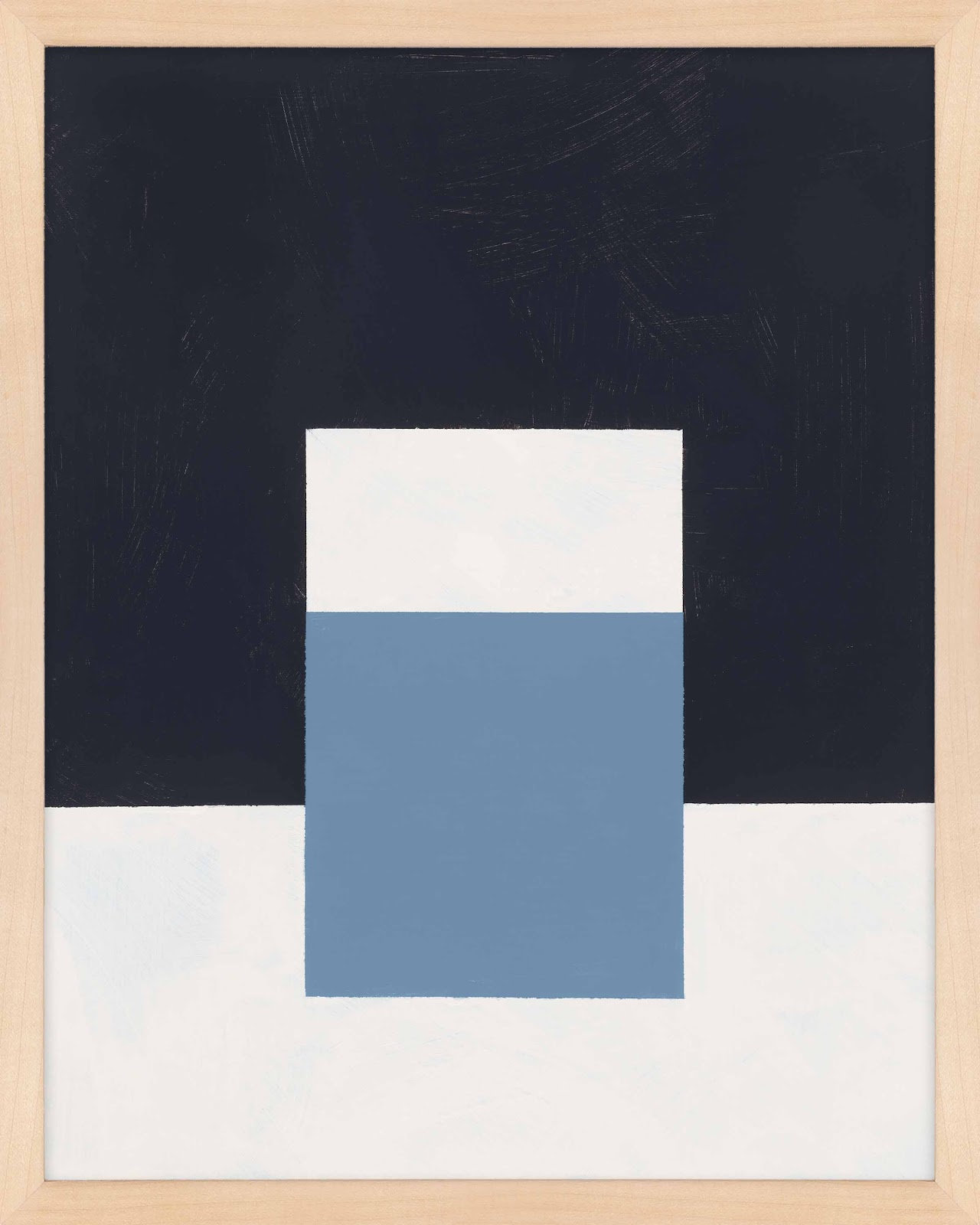 Square Sky by Robert Kamnatnik, Maple Framed Paper, 25" H x 20" W x 1.25" D