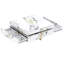 Table basse moderne carrée texturée en marbre avec 4 tiroirs et base suspendue, blanc, 43,3 po