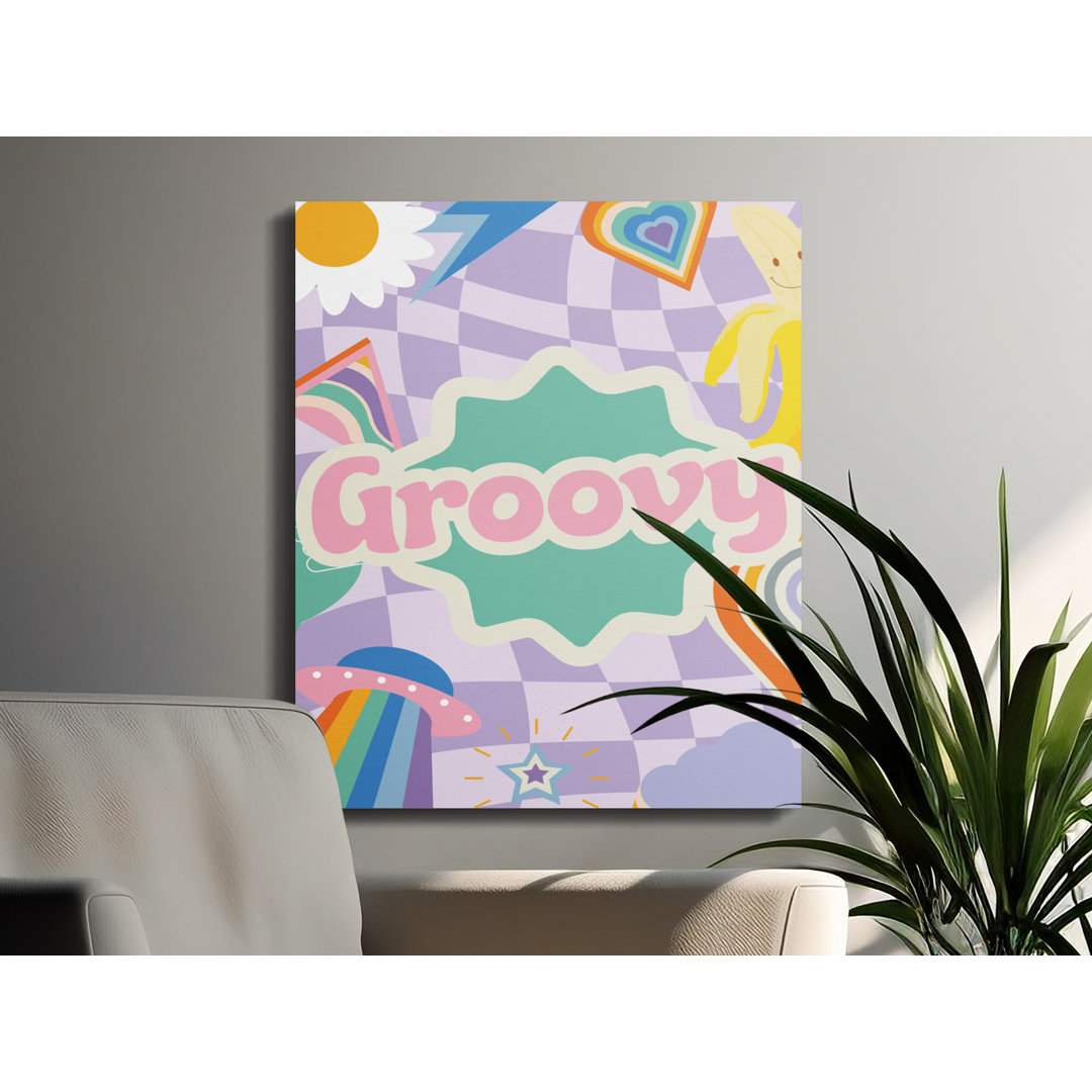 Groovy Canvas Wall Art, Retro Aesthetic Print, 70s Decor, Gallery Wrapped Canvas, Ready to Hang, Funky Home Decor, Archival Quality