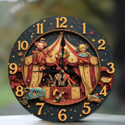 Horloge avec clowns de cirque