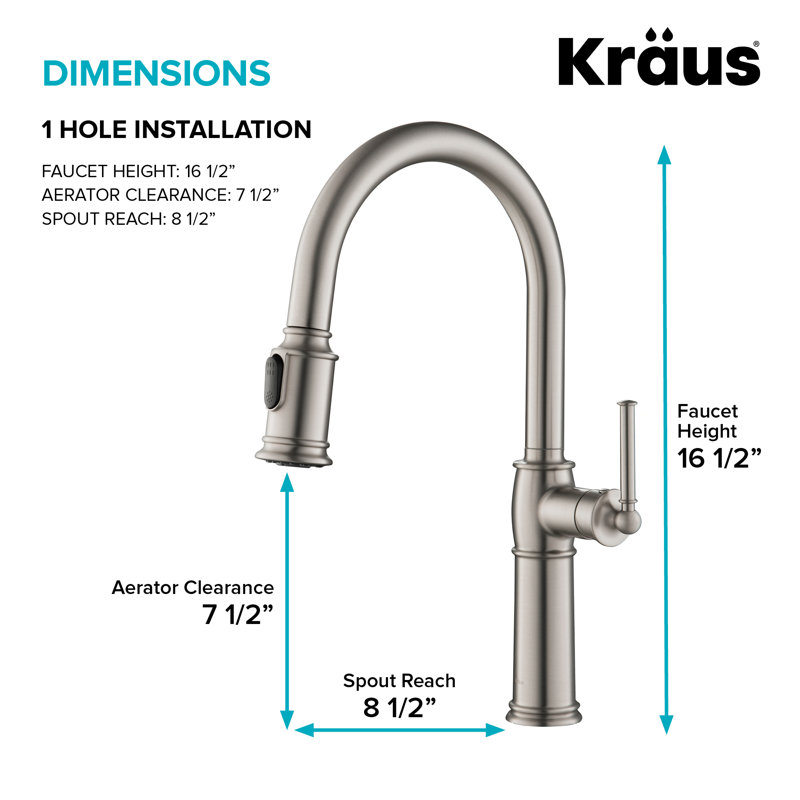 Sellette Pull Down Single Handle Kitchen Faucet, Spot Free Stainless Steel