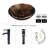 Wade Logan® Beyo 16.5'' Brown Tempered Glass Circular Bathroom Sink with Faucet-100055268