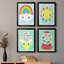 Rainbow Colors - Ensemble de 4 peintures sur toile encadrées-1120859464-1120859468