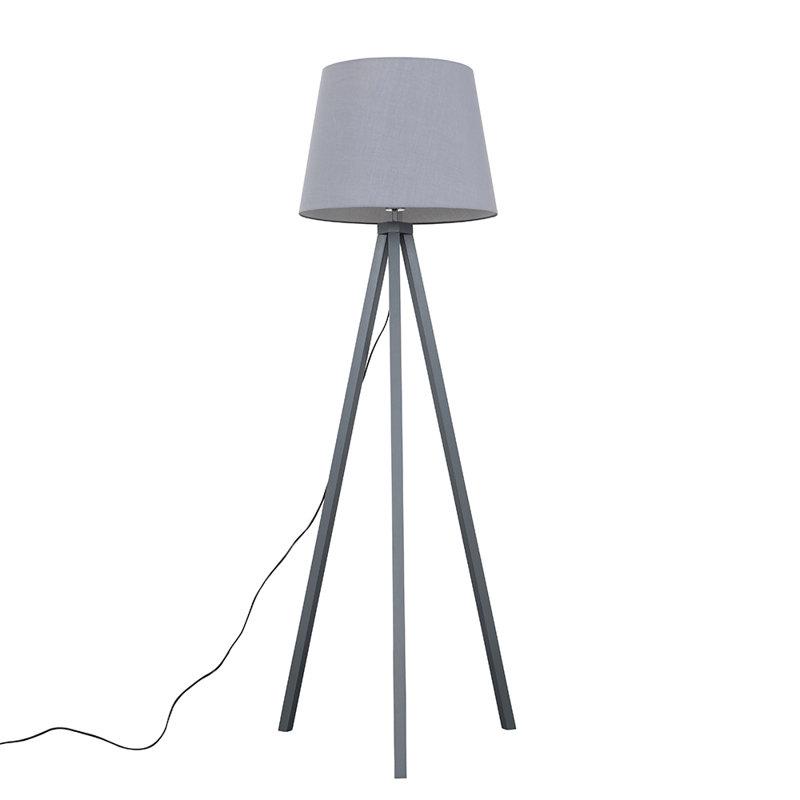 Nemours 159cm Basbro Tripod Floor Lamp Shade, No, Black, Grey