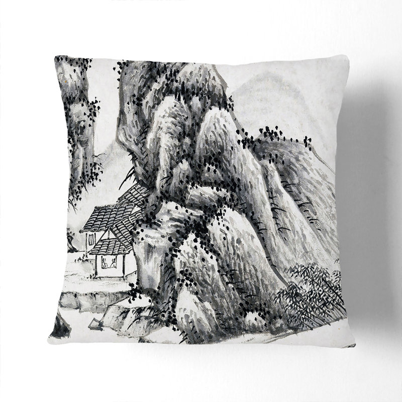Floral Square Cushion, 55cm H x 55cm W x 20cm D, White