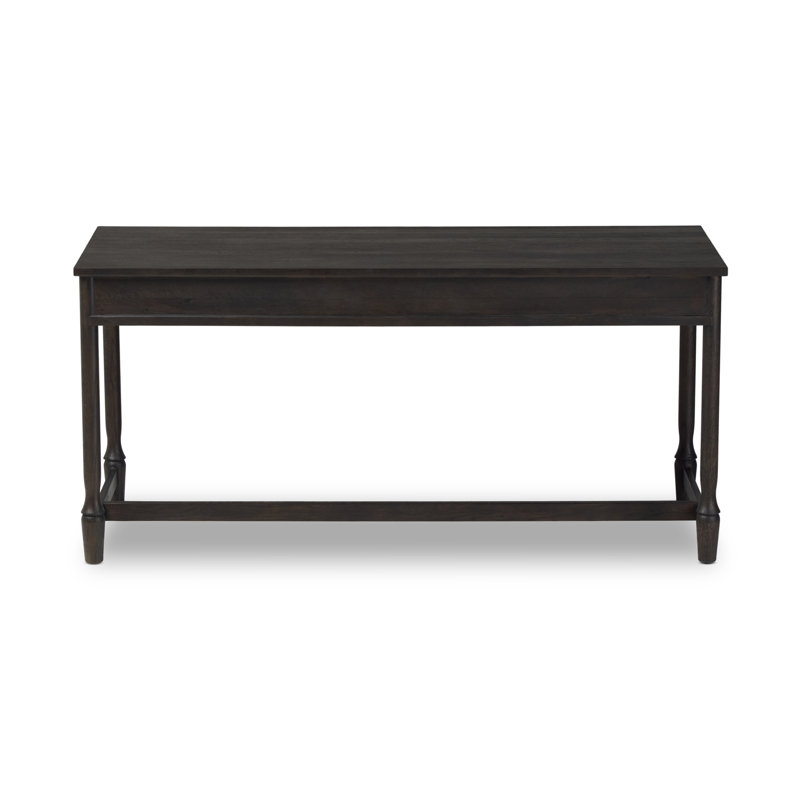 Bari Desk-Weathered Oak, Cracked Smoked Black Veneer