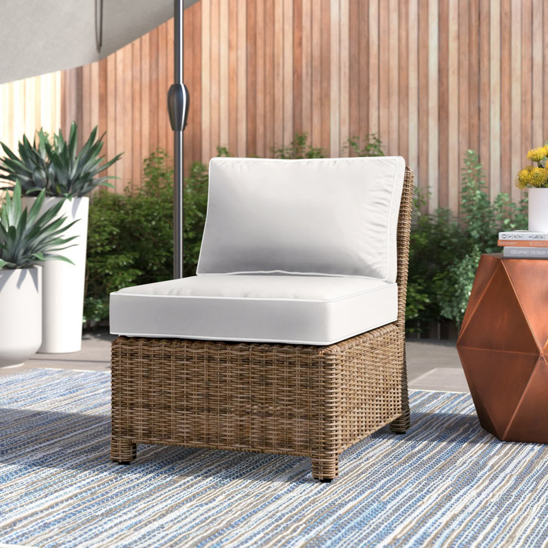 Chaise de patio avec coussins Mosier, Sable, Brun