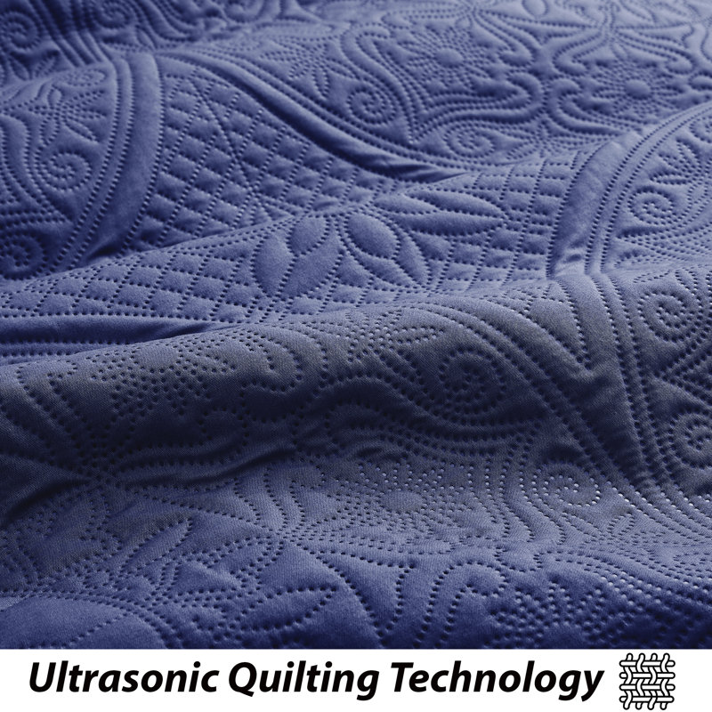 Oxford Luxury Hotel Style Bedding Set with Matching Shams, Lightweight and Breathable, All Season Bed in Bag, Navy