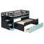 Lit mezzanine multifonctionnel avec bureau coulissant et lit gigogne-1177670033-1177670045