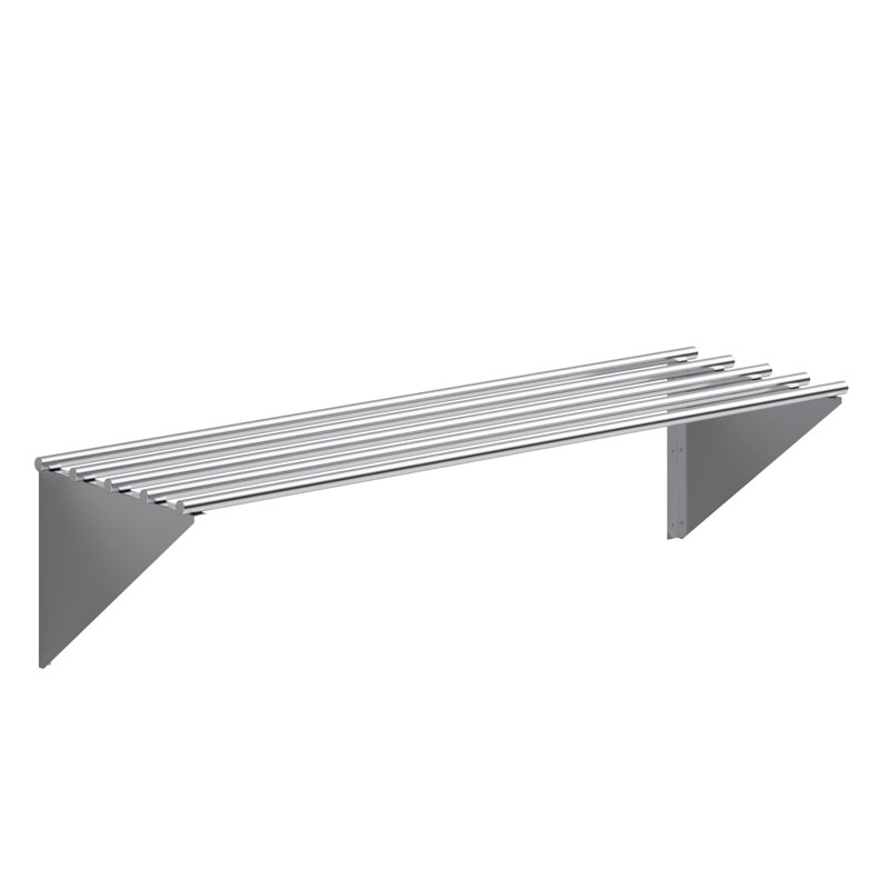 AmGood 18 in. x 60 in. Stainless Steel Tubular Wall Shelf