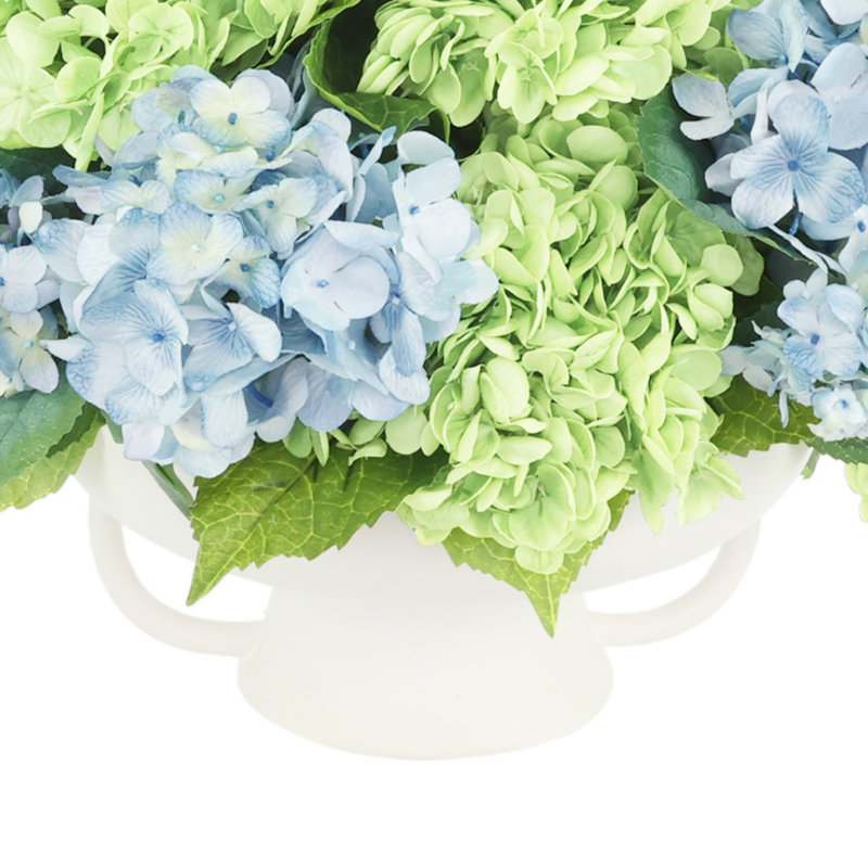Assorted Hydrangea Centerpiece, Green/Blue