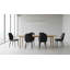 Ensemble de chaises de salle à manger modernes en similicuir de 18,5 po de hauteur - chaises d'appoint rembourrées style Mid-Century avec piqûres, pieds en métal noir mat et dossier incurvé ergonomique (ensemble de 4)-2106034095-2106034090