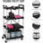 Foldable 4-Tier Plastic Utility Cart  In Black With Brake