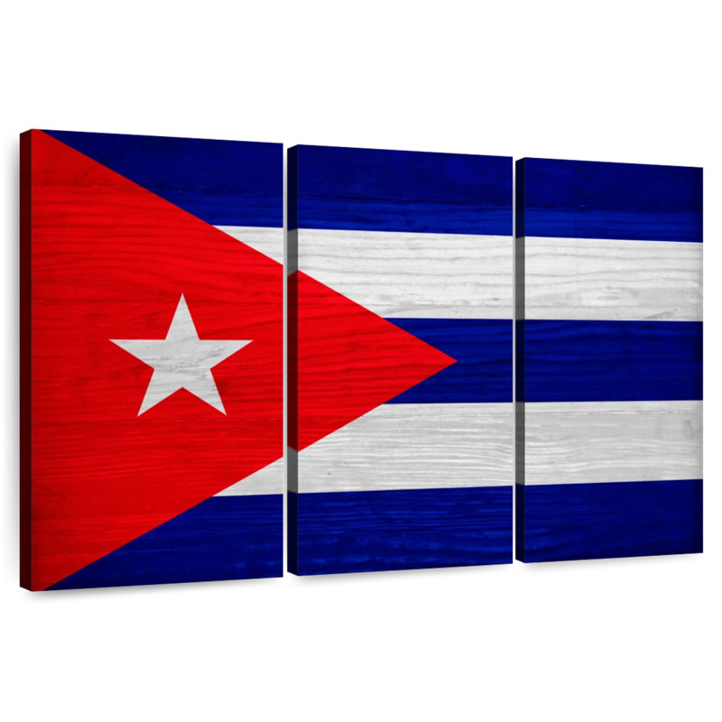 Borges Wood Cuba Flag, 20" H x 33" W