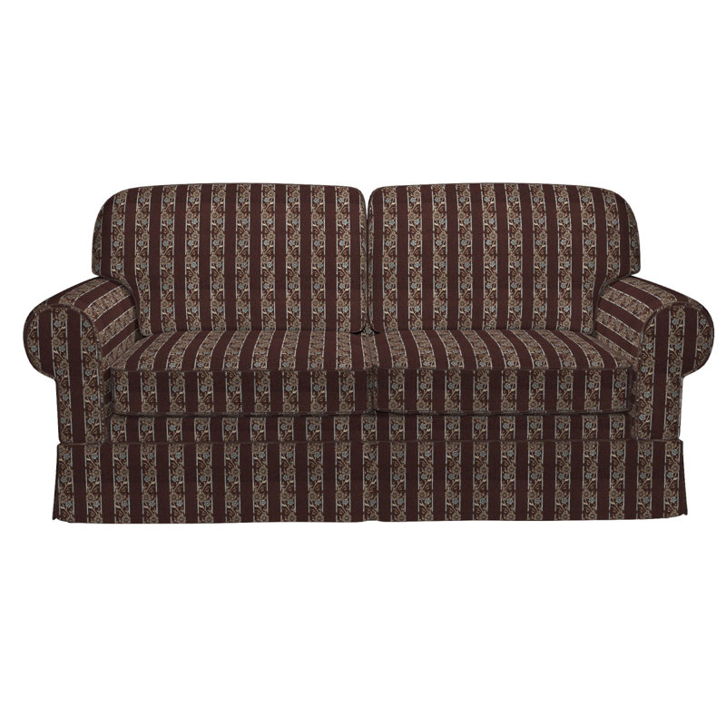 Tissu rayé brodé, Brun / Vert