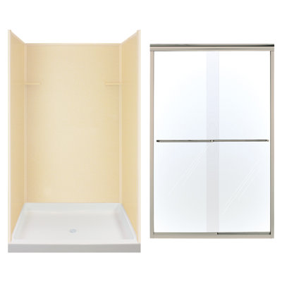 48'' W 72'' H Framed Rectangle Reversible Shower Stall