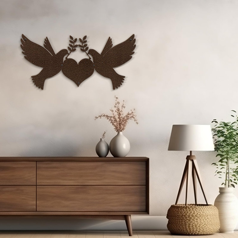 Wall Decor Metal, 18" H x 36" W x 0.05" D, Bronze