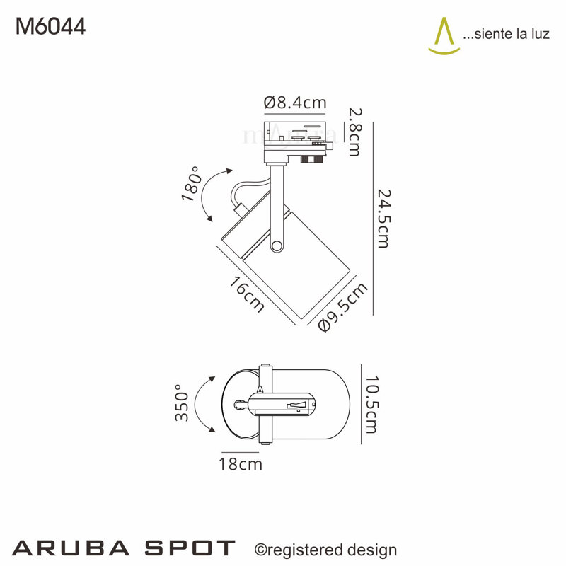 Aruba Track Head, White
