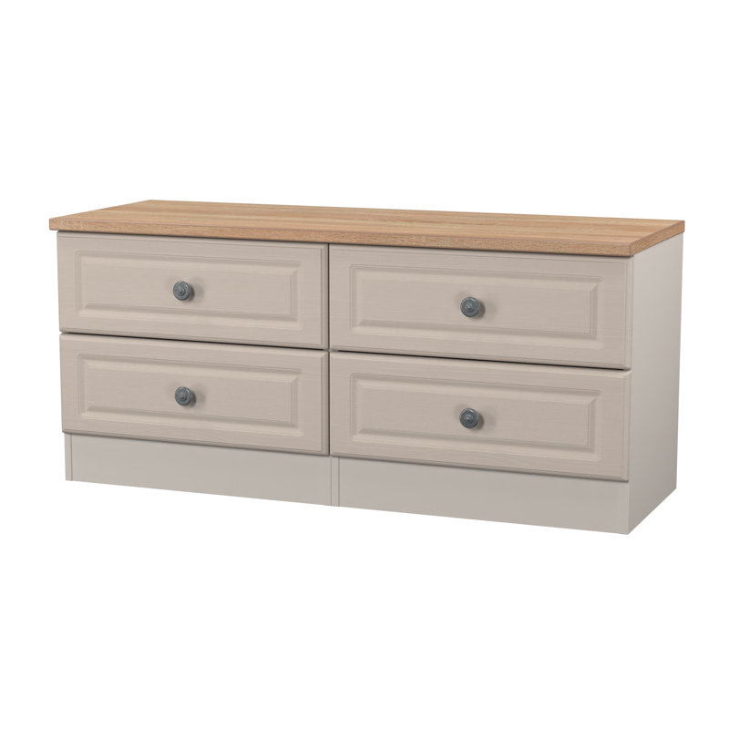 110 cm W Chest of 4 Drawers, Beige