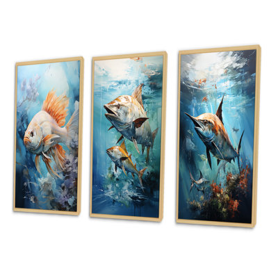 «Fishing Majestic Catch», 3 pièces sur toile