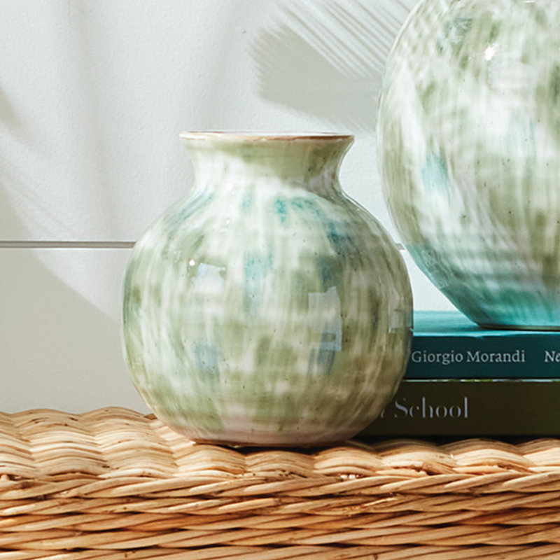 Petit vase en grès peint à la main Stoncast, H 5,5 po x l 5,25 po x P 5,25 po