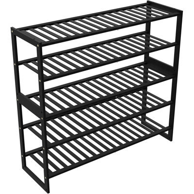 5-tier Bamboo Shoe Rack Stackable Tall Organizer