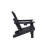 HDPE Folding Adirondack Chair With Dual Cup Holder - Composite Adirondack Chair With Wood Texture- Black-686884978