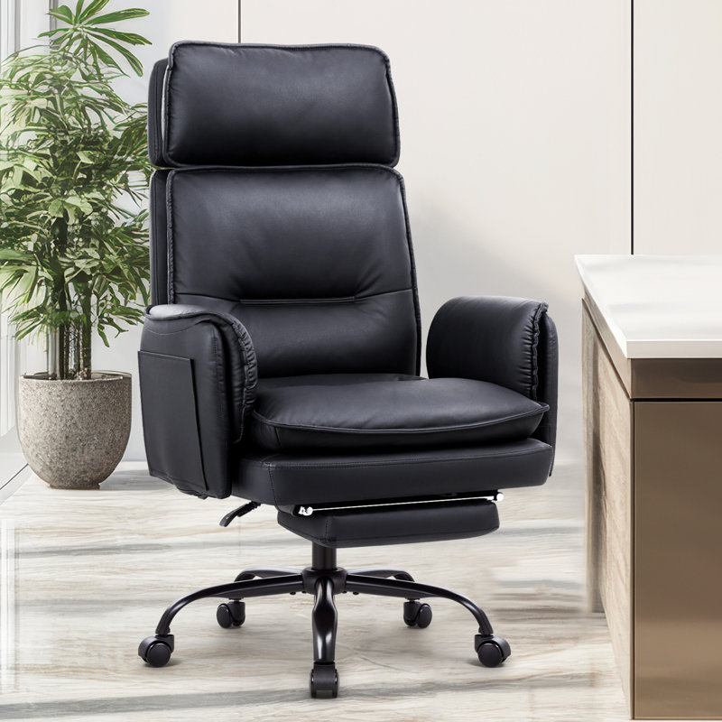 Office Chair with Headrest, Black