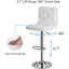 Ensemble de 4 tabourets de bar pivotants, tabourets de bar en similicuir rembourrés à hauteur de comptoir avec dossier, chaises de bar modernes réglables pour îlot de cuisine, blanc-920668499-915289428