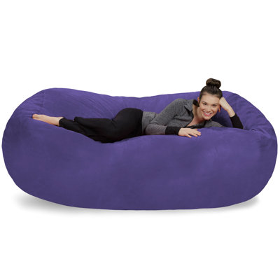 Bean Bag Sofa Lounger - Plush 7 Ft Bean Bag Sofas with Super Soft Microsuede Cover - XXL Memory Foam Stuffed Lounger Chairs for Kids, Adults, Couples - Jumbo Bean Bag Chair Furniture In Multiple Colors