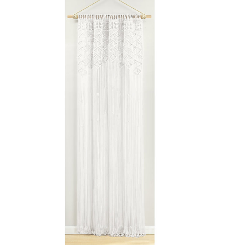 Cotton Sheer Curtain Single Panel, White