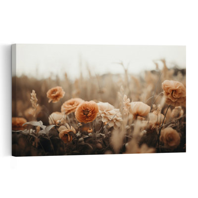 Petals In Sepia Romantic Rustic Vintage Autumn Flower Wall Art Print